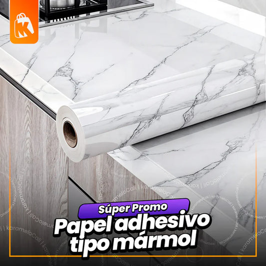 Papel Adhesivo Tipo Mármol - Rollo 60cm x 10m